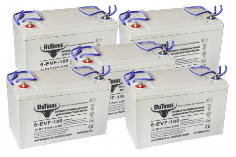 Комплект тяговых аккумуляторов RuTrike 6-EVF-100 (60V100A/H C3)