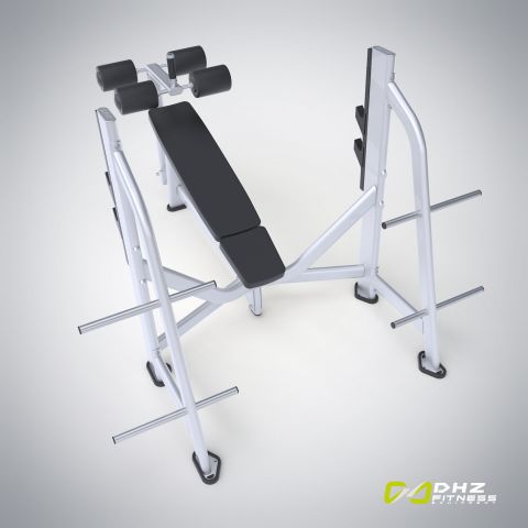 E-7041 Скамья-стойка для жима под углом вниз (Olympic Decline Bench)