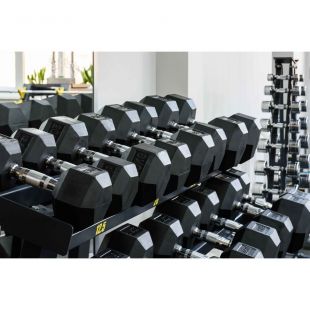 Гантель гексагональная обрезиненная PROFI-FIT 3 кг