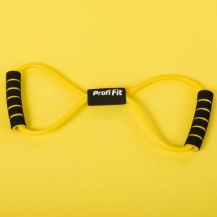 Эспандер трубчатый PROFI-FIT, восьмерка, желтый, сопротивление слабое 3,5 кг