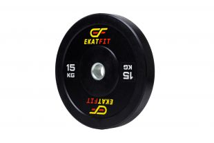 Диск бамперный EkatFit 15 кг (черный)