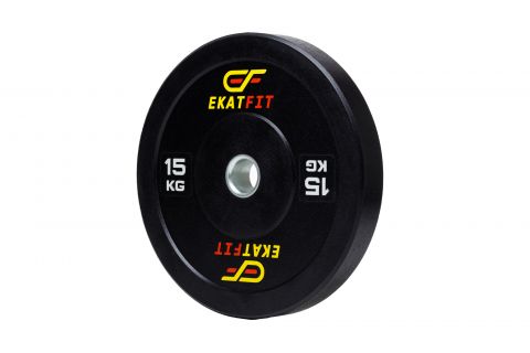 Диск бамперный EkatFit 15 кг (черный)